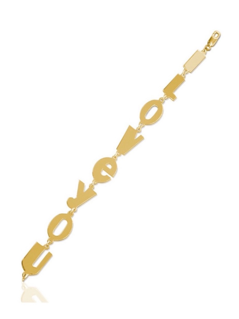 Gold Dipped  'I LOVE YOU’ Link Bracelet - Women's Jewelry
